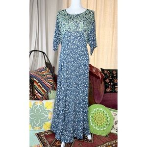 90s Floral India Rayon Dress